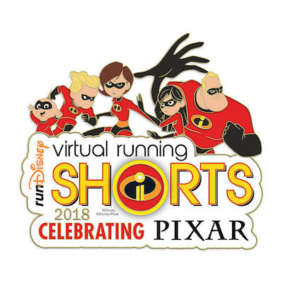 runDisney Incredibles 2 Virtual Running Shorts 2018 Pin