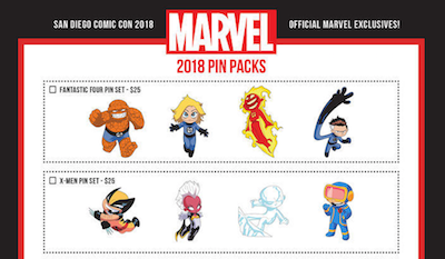 San Diego Comic Con 2018 Marvel Pins