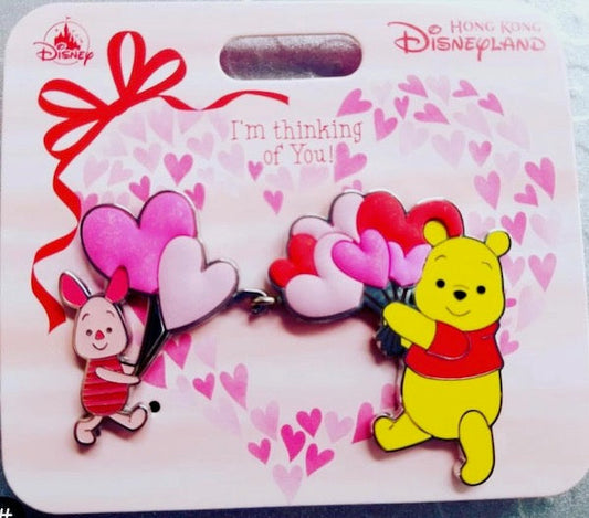 Winnie the Pooh Valentine's Day HKDL Pin Set