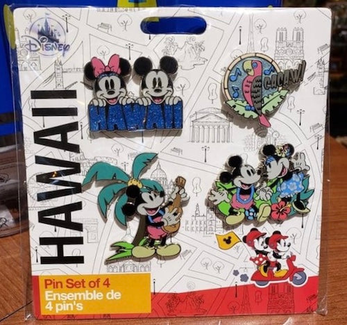 Disney Store Hawaii 4 Pin Set