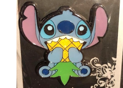 Stitch eating pineapple