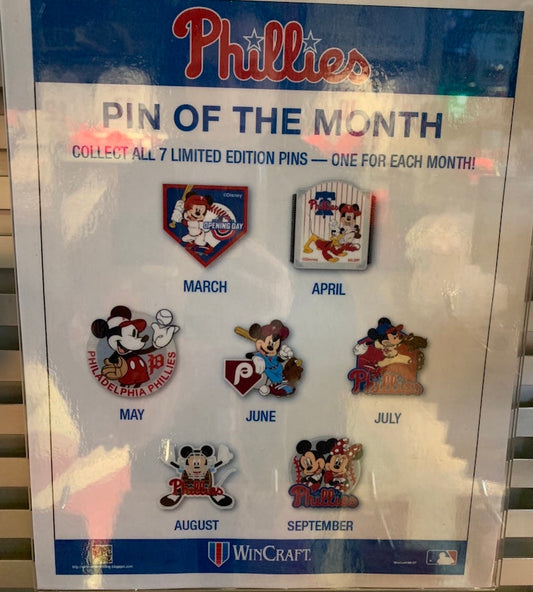 Phillies 2019 Disney Pin Of The Month