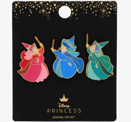 Sleeping Beauty Fairy Godmothers BoxLunch Disney Pin Set