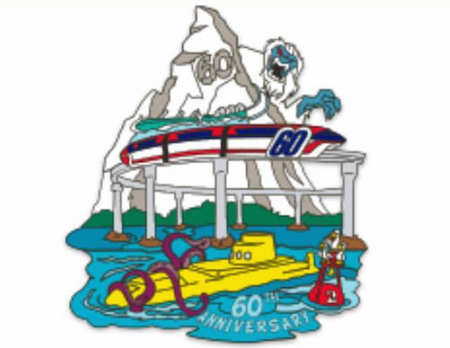 Matterhorn, Monorail, Submarine Voyage 60th WDI Jumbo Pin