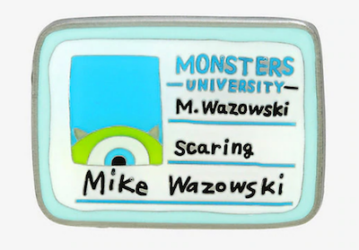 Monsters University Mike Wazowski ID Card Disney Pin