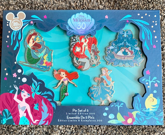 The Little Mermaid 30th Anniversary Disney Store Pin Set