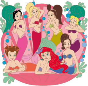 Ariel & Sisters Jumbo Pin - Little Mermaid 30th Anniversary