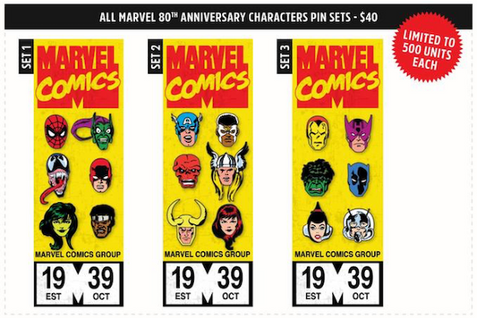 Marvel Comics 80th Anniversary Pin Sets - NYCC 2019