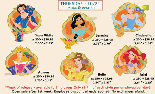 Halloween 2019 Princess Disney Employee Center Pins