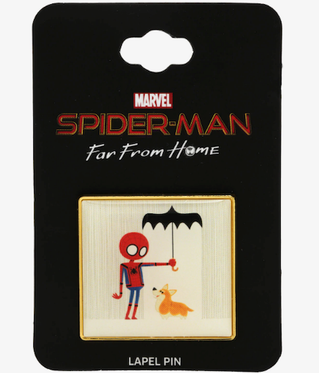 Spider-Man Rain Corgi BoxLunch Marvel Pin