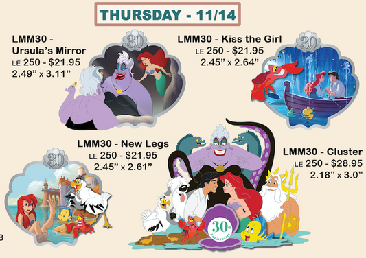Little Mermaid 30th Anniversary Disney Employee Center Pins