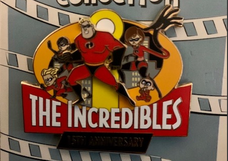 The Incredibles Cast Member 15th Anniversary Pin