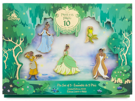The Princess and the Frog 10th Anniversary shopDisney Pin Set