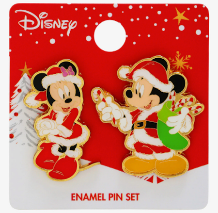 Mickey & Minnie Mouse Santa Holidays 2019 BoxLunch Pin Set