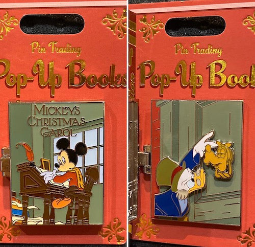 Mickey's Christmas Carol Pin Trading Pop-Up Book Pin