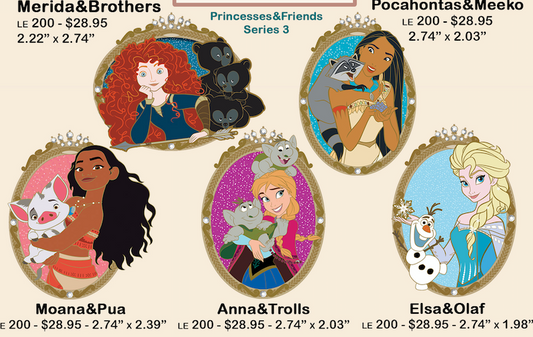 Princess and Friends Series 3 Disney Employee Center Pins