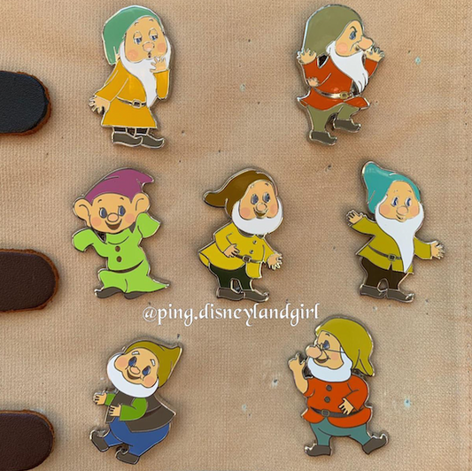 Seven Dwarfs HKDL Hidden Mickey Game Pins