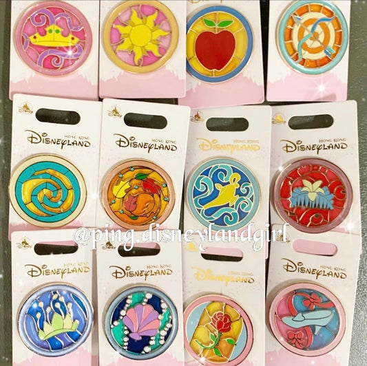 Stained Glass Princess HKDL Pins