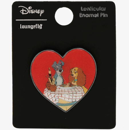Lady and the Tramp Kiss Lenticular BoxLunch Disney Pin