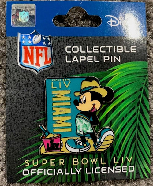 Super Bowl LIV Miami NFL Mickey Mouse Beach Pin