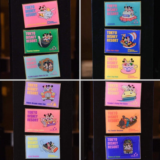 Tokyo Disney Resort Attraction Postcard Pins
