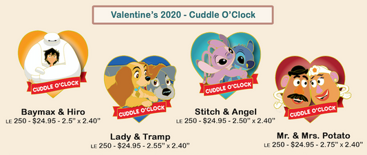 Valentine's 2020 Cuddle O'Clock Disney Employee Center Pins