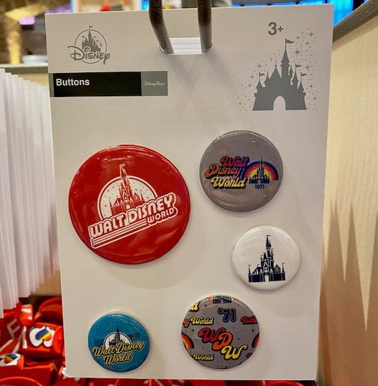 Walt Disney World Retro Button Set
