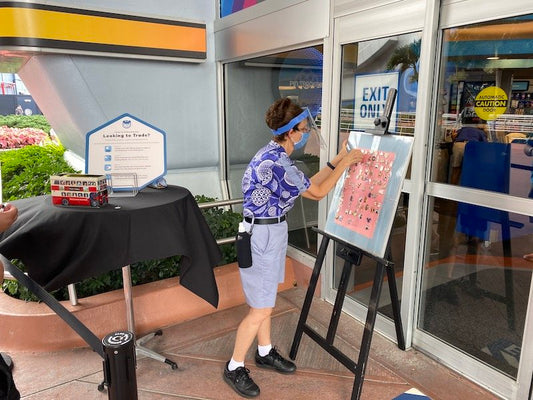 Pin Trading Board Outside Disney's Pin Traders at EPCOT
