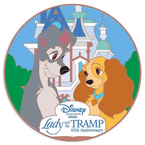 The Lady and the Tramp 65th Anniversary Disney Visa Cardmember Pin