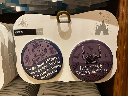 Jungle Cruise and Haunted Mansion Disney Button Set