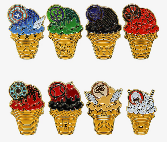 Marvel Eat the Universe Avengers Ice Cream Cone Blind Box Pins