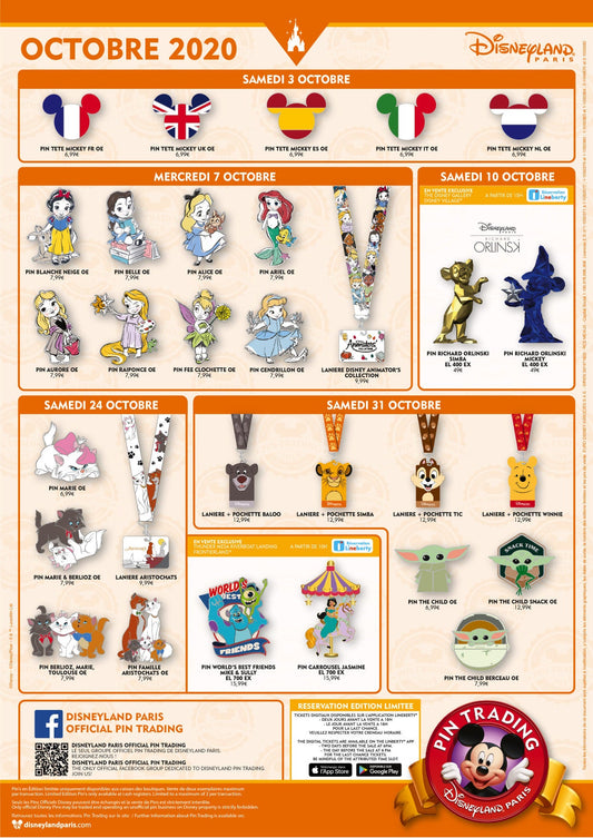 Disneyland Paris October 2020 Pins