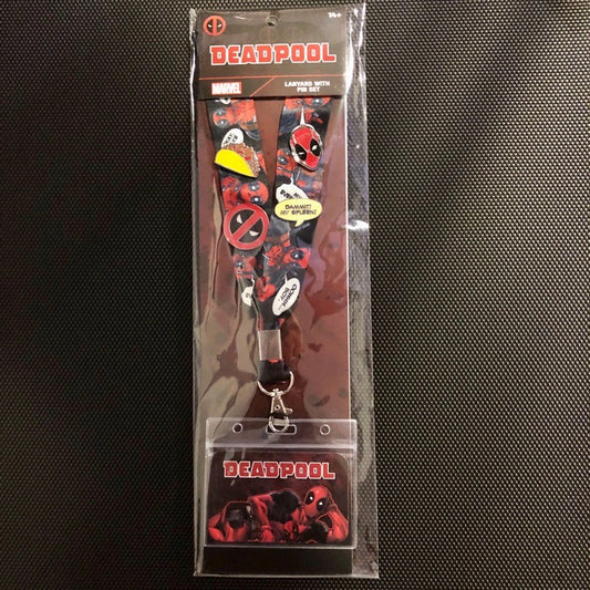 Marvel Deadpool Loungefly Cardholder Lanyard Pin Set