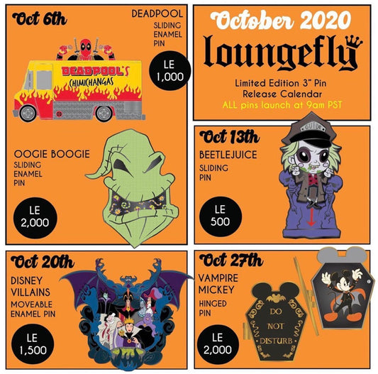 October 2020 Loungefly Disney Pin Preview