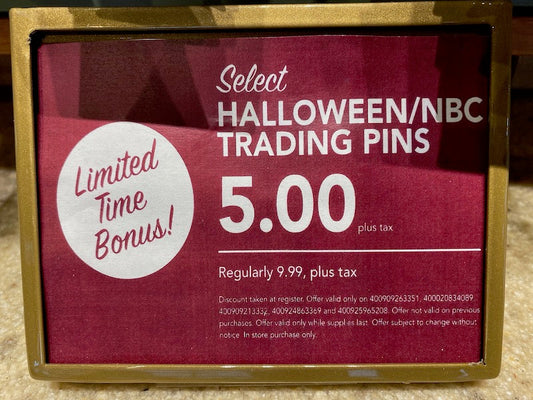 Select Halloween/NBC Pins on Sale for $5.00