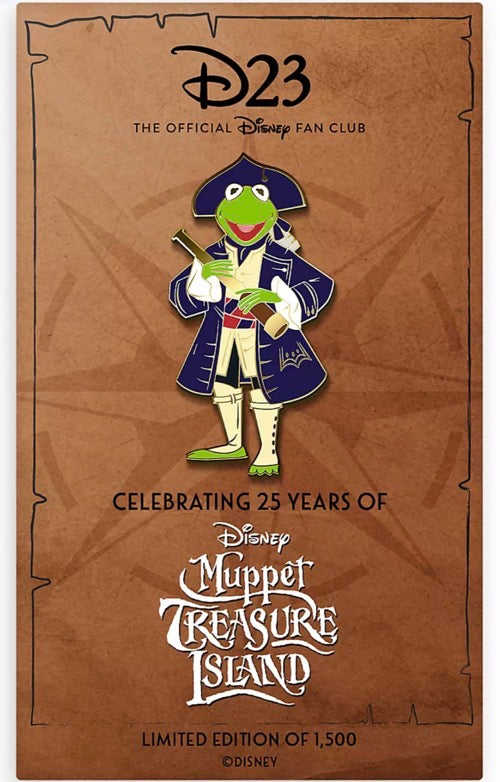 Kermit Muppet Treasure Island 25th Anniversary D23 Pin