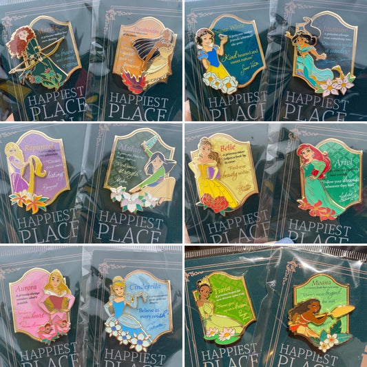Happiest Place on Earth Princess Pin Series at Hong Kong Disneyland