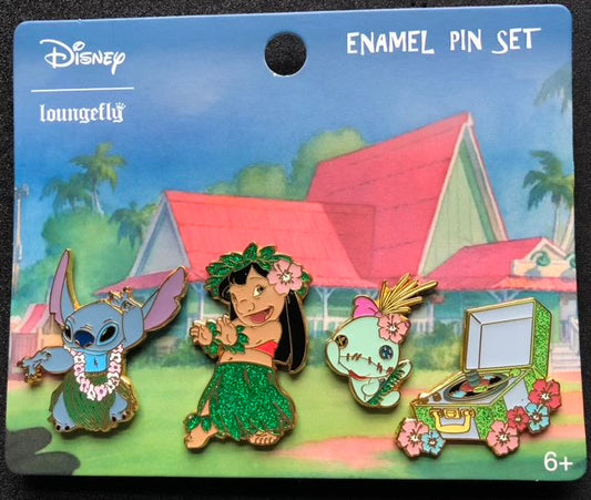 Lilo & Stitch Hula Disney Pin Set by Loungefly