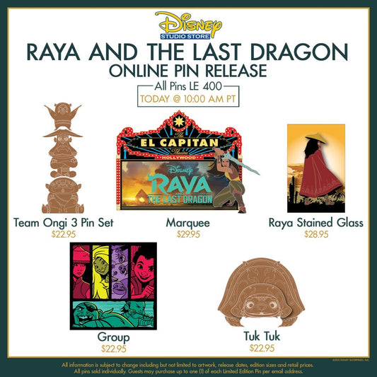 Raya and the Last Dragon DSSH Pin Releases