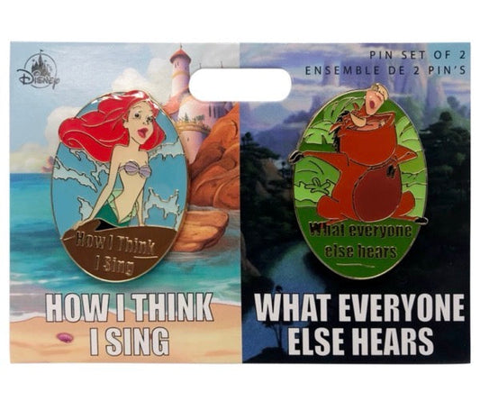 Ariel and Pumbaa Meme Pin Set