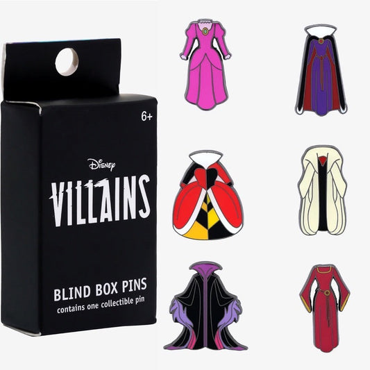 Disney Villains Dress Blind Box Loungefly Pins at Hot Topic