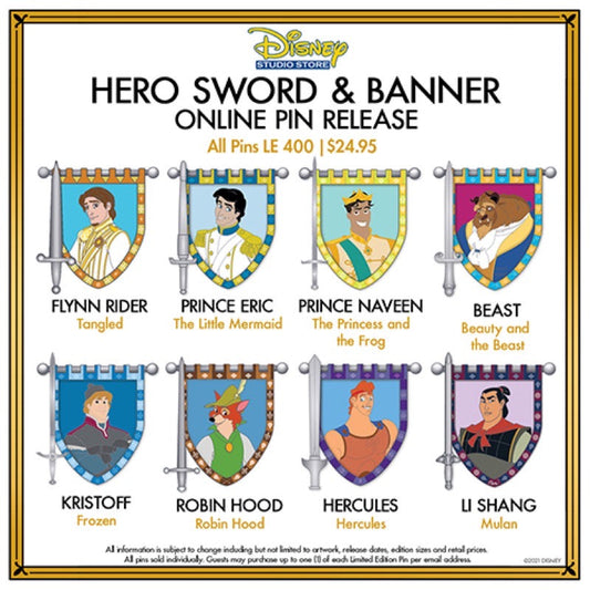 Hero Sword & Banner Series 2 Pins at Disney Studio Store Hollywood