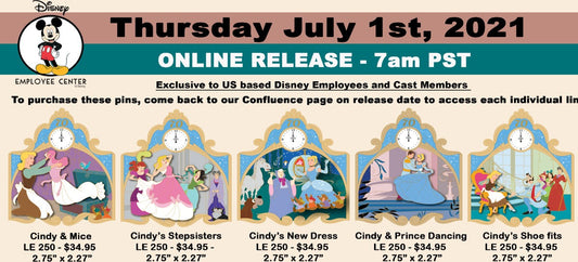 Cinderella 70th Anniversary Disney Employee Center Pins