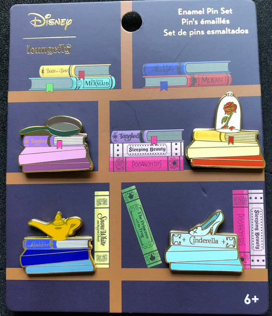Disney Princess Books Loungefly Pin Set