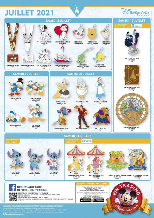 Disneyland Paris July 2021 Pins