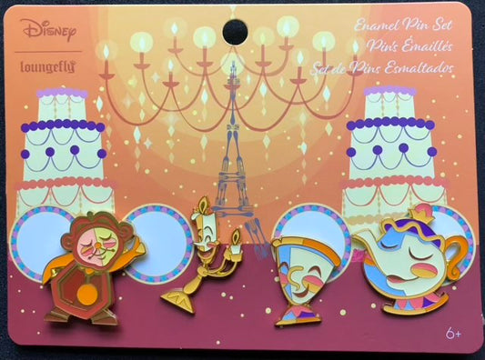 Loungefly Beauty and the Beast Fixtures Pin Set