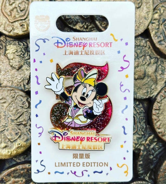 Minnie Mouse Shanghai Disney Resort 5th Anniversary Pin