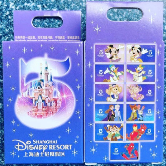 Shanghai Disney Resort 5th Anniversary Ticket Mystery Pin Set