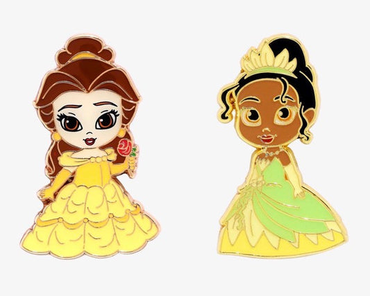 Belle & Tiana Chibi Disney Pins at BoxLunch