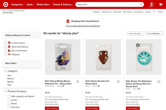 Disney Pins Online at Target